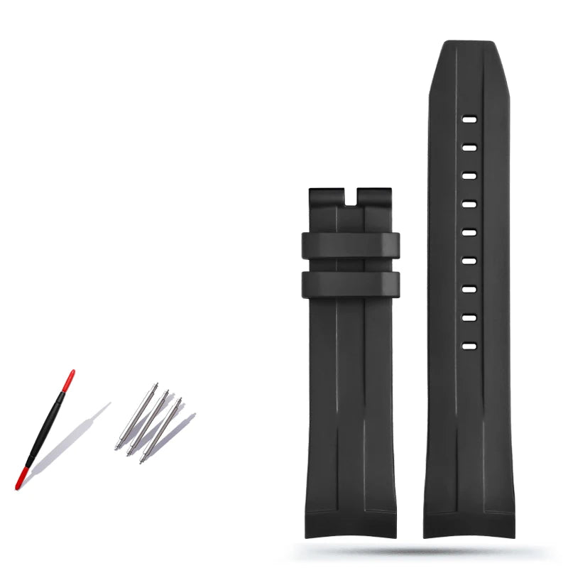 Rubber and silicone dustproof watch strap for Tissot 1853, T 120417 T120.417 men's watch strap accessories with a 22mm curved end