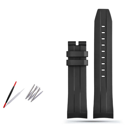 Rubber and silicone dustproof watch strap for Tissot 1853, T 120417 T120.417 men's watch strap accessories with a 22mm curved end