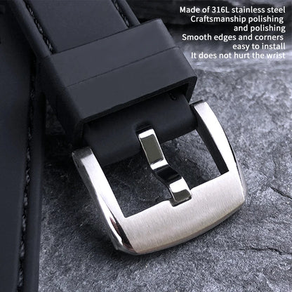 Rubber and Silicone Watch Strap, 19mm 20mm 21mm 22mm, for Tissot Le Locle T063, Soft and Waterproof, Stainless Steel Buckle