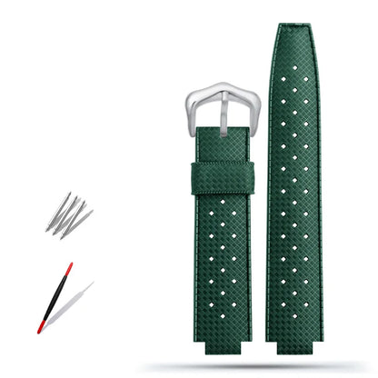 Rubber watch strap with convex interface, for handcrafted blue balloon/WSBB0025/W6920085