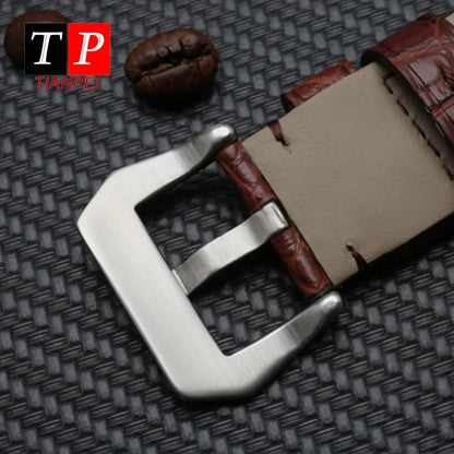 Men's Crocodile Watch Strap, Genuine Leather Watch Band, Black, Brown, High Quality, Panerai 441, 24mm, 26mm, 22mm