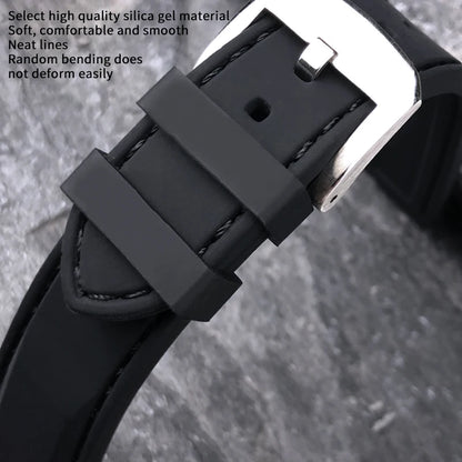 Rubber and Silicone Watch Strap, 19mm 20mm 21mm 22mm, for Tissot Le Locle T063, Soft and Waterproof, Stainless Steel Buckle