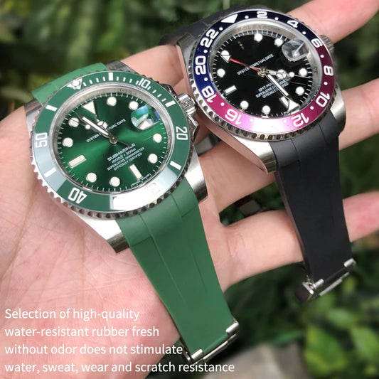 19mm 21mm 20mm 22mm High Quality Watch Strap for Rolex Daytona Submariner Oysterflex GMT Explorer Watchband Rubber and Silicone Strap