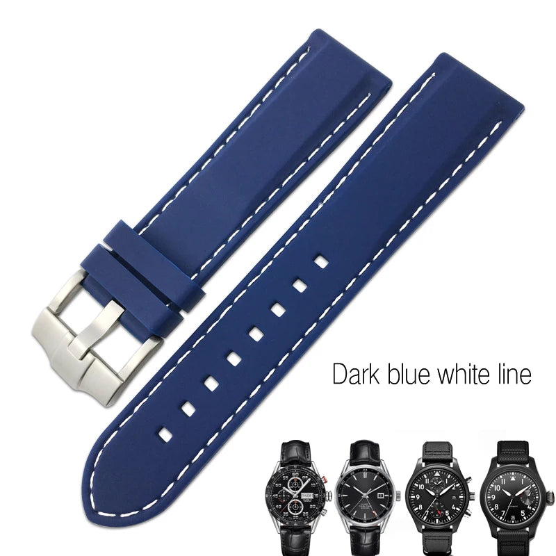 Correa de reloj flexible de caucho de silicona para hombre, correas de reloj de buceo, compatible con Hamilton, SEIKO, skx, Timex, Tag Heuer, IWC, CITIZEN, 20mm, 21mm, 22mm, 23mm, 24mm