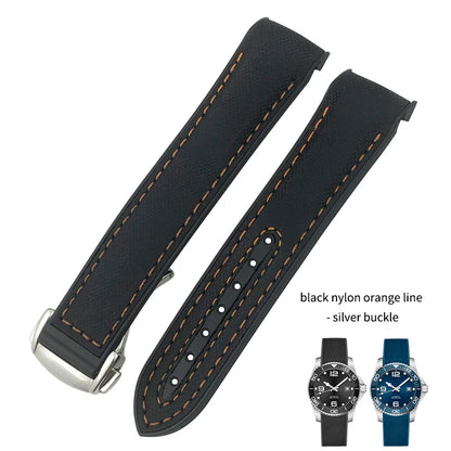 Cinturino per orologio in vera pelle, gomma e silicone, cinturino per orologio in nylon, adatto per Longines L3, Conquest, HUAWEI GT2, Samsung, 22mm, 21mm, 20mm, 19mm