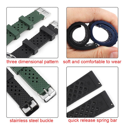 Ew – piège ubber 18mm 20mm 22mm, port respirant, pour bracelet ou eiko
