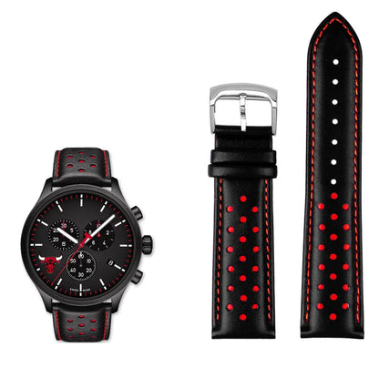 Men's circular leather watch strap, bracelet accessories, fits 1853 Tissot T116.617.36.051 NBA, co-branded, first layer