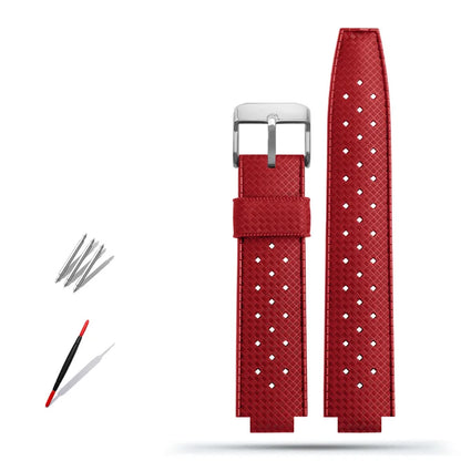 Rubber watch strap with convex interface, for handcrafted blue balloon/WSBB0025/W6920085