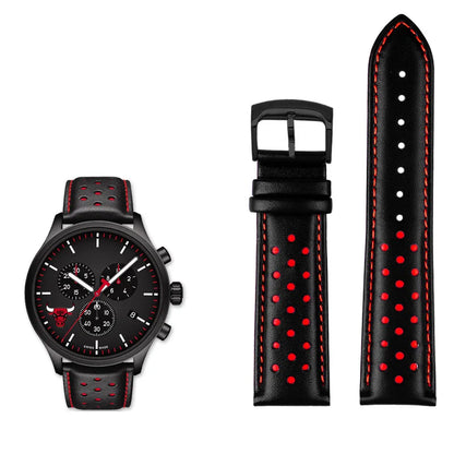 Men's circular leather watch strap, bracelet accessories, fits 1853 Tissot T116.617.36.051 NBA, co-branded, first layer