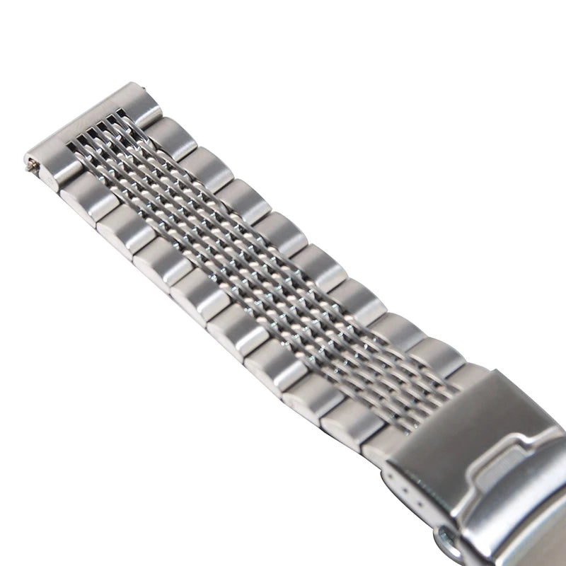 Bracelet de montre de luxe en acier inoxydable à maillons solides, fermoir pliant, remplacement de bracelet de montres de sécurité, 18mm, 22mm, 20mm