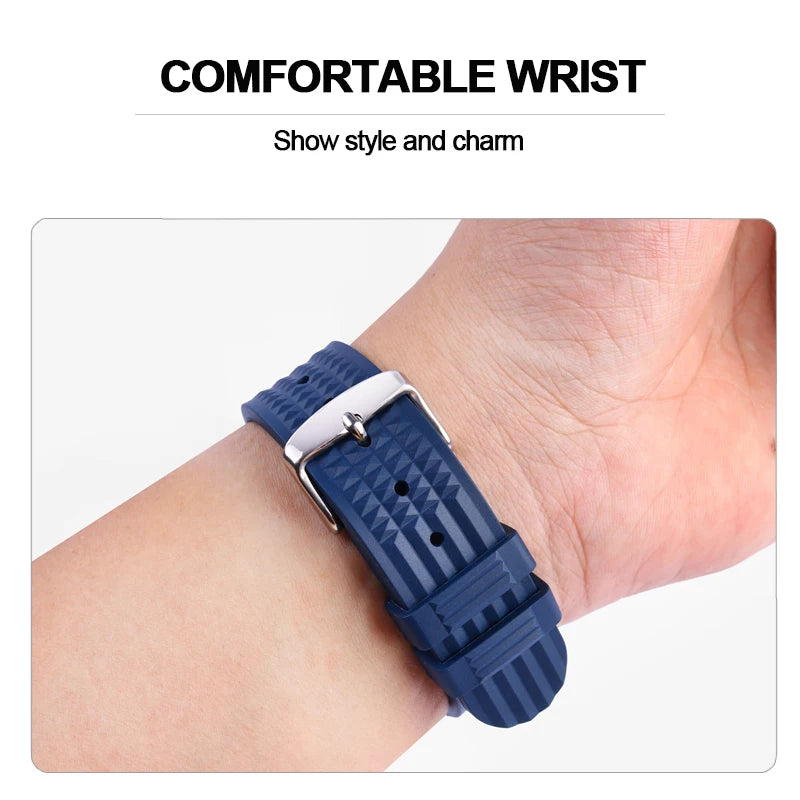Pour Seiko IWC montre bracelets de montre en Silicone Sharkey MM300 SBDX001 6105 Bracelet étanche Bracelet gaufré en caoutchouc souple 20MM 22MM