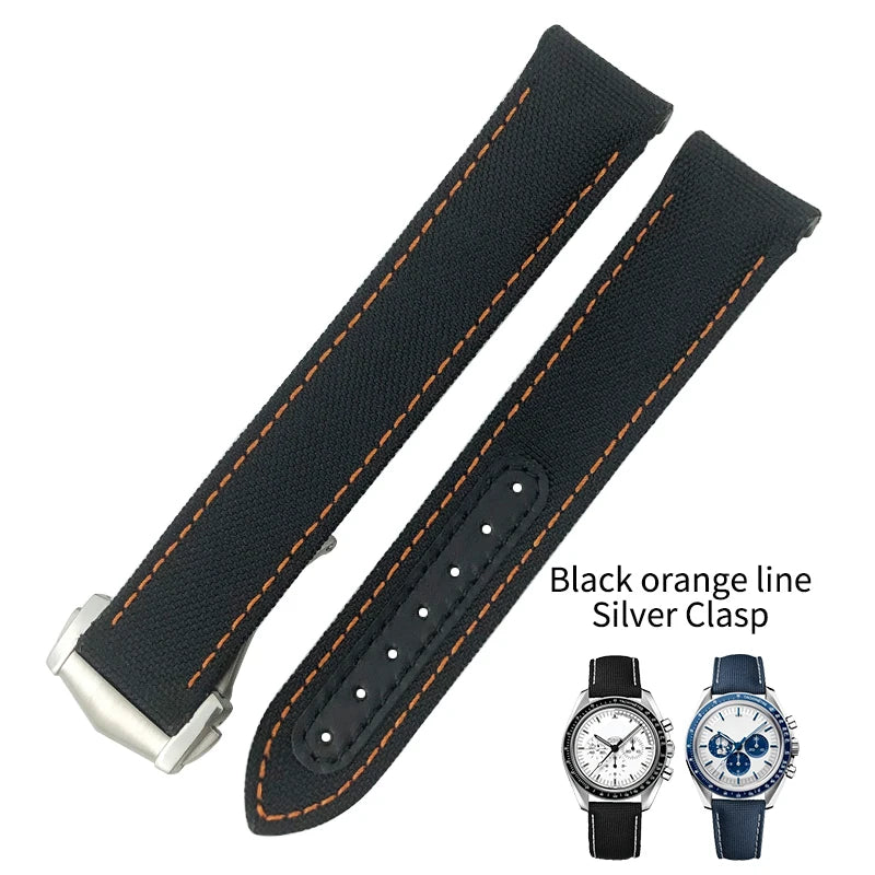 High quality nylon fabric watch strap, suitable for Omega, Wake A, TERRA, 150, Seam84, HouseDiver, 300, Planet, Ocean, blue strap 19mm, 20mm, 21mm