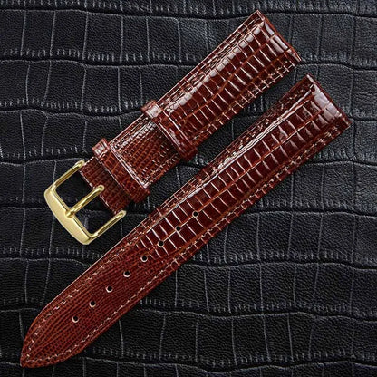 Bracelet de montre en cuir Texture lézard, boucle ardillon, pour femmes et hommes, 12mm 14mm 16mm 18mm 20mm 22mm 24mm