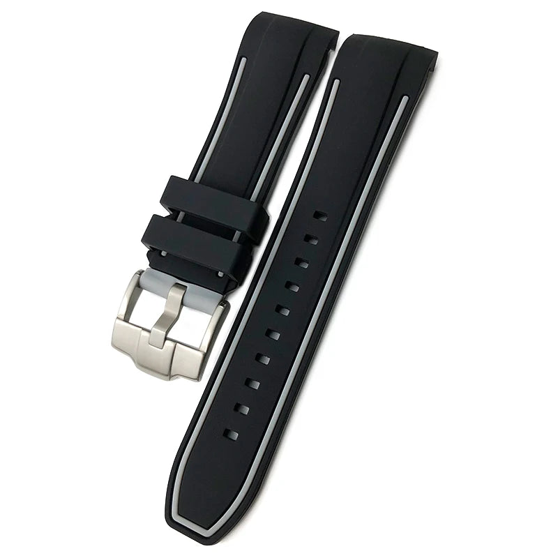 Uhrenarmband aus Kautschuk und Silikon mit gebogenem Anstoß, für Tissot T035 T035617, weiches Armband mit Schmetterlingsschließe, 23 mm 24 mm