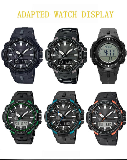 PROTREK - Cinturino per orologio in silicone per Casio PRW-3000/3100/6000/6100Y, per sport da alpinismo, cintura con accessori modificati da uomo
