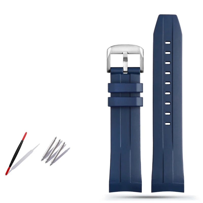 Rubber and silicone dustproof watch strap for Tissot 1853, T 120417 T120.417 men's watch strap accessories with a 22mm curved end
