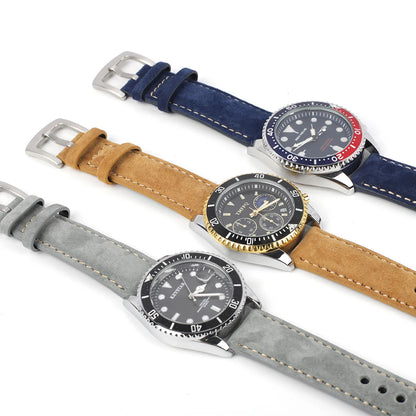 18mm 19mm 20mm 22mm Suede Leather Watch Strap, Vintage, Handmade, Gray Brown, Replacement Belts for Watch Accessories