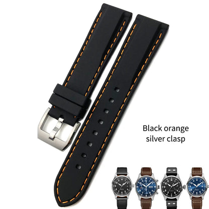 Bracelet de montre en caoutchouc et Silicone, 20/21/22mm, adapté pour IWC MARK Pilot Spitfire PORTOFINO IW 377701   IW 356501   Bracelets IW327 pour hommes