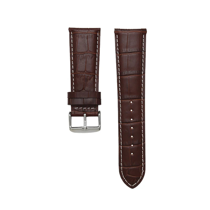Cinturino per orologio in vera pelle da uomo, fibbia ad ardiglione 22mm-28mm, stampa alligatore, cinturino universale per tutti gli orologi