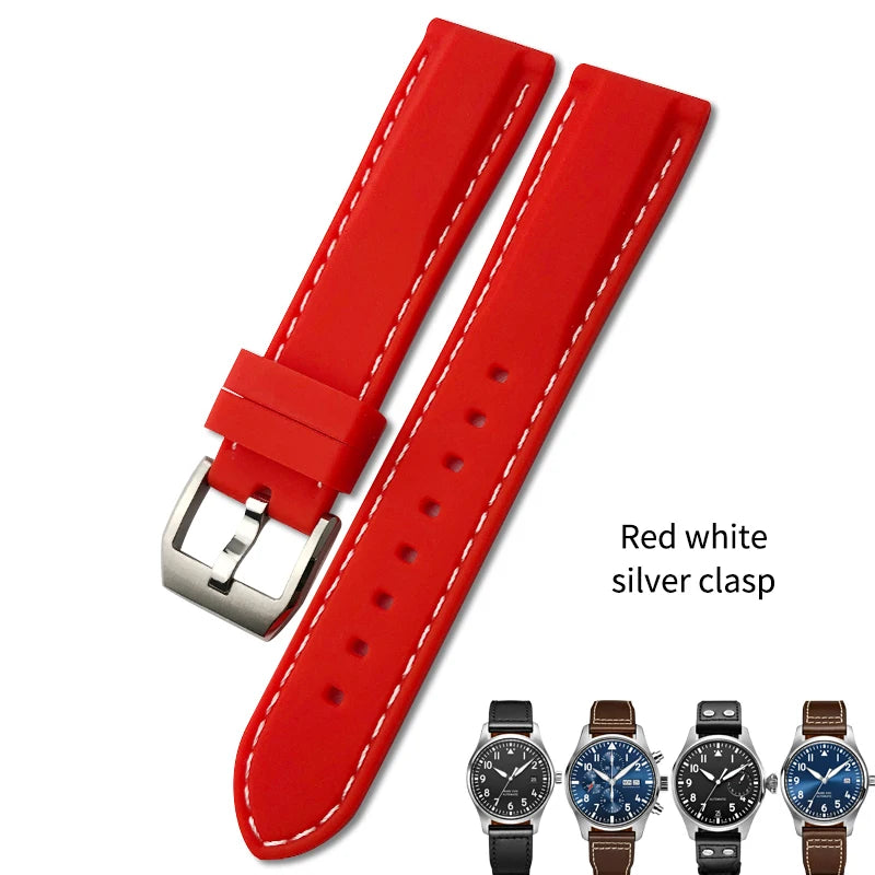 Bracelet de montre en caoutchouc et Silicone, 20/21/22mm, adapté pour IWC MARK Pilot Spitfire PORTOFINO IW 377701   IW 356501   Bracelets IW327 pour hommes