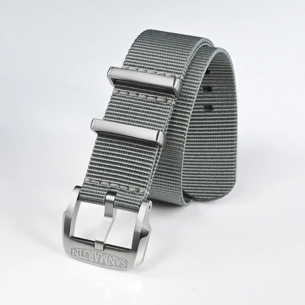 San Martin High Quality Nylon Military Pilot Watch Strap 20mm 22mm Universal Type Sport Paratrooper Bracelet Watch Parts