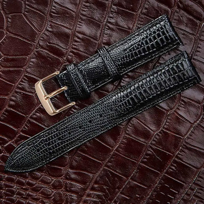 Bracelet de montre en cuir Texture lézard, boucle ardillon, pour femmes et hommes, 12mm 14mm 16mm 18mm 20mm 22mm 24mm