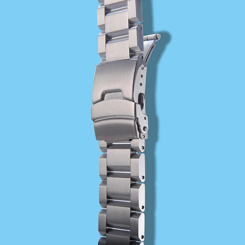 Cinturino per orologio da uomo in acciaio inossidabile, maglie metalliche, 22 mm, accessori per orologio automatico