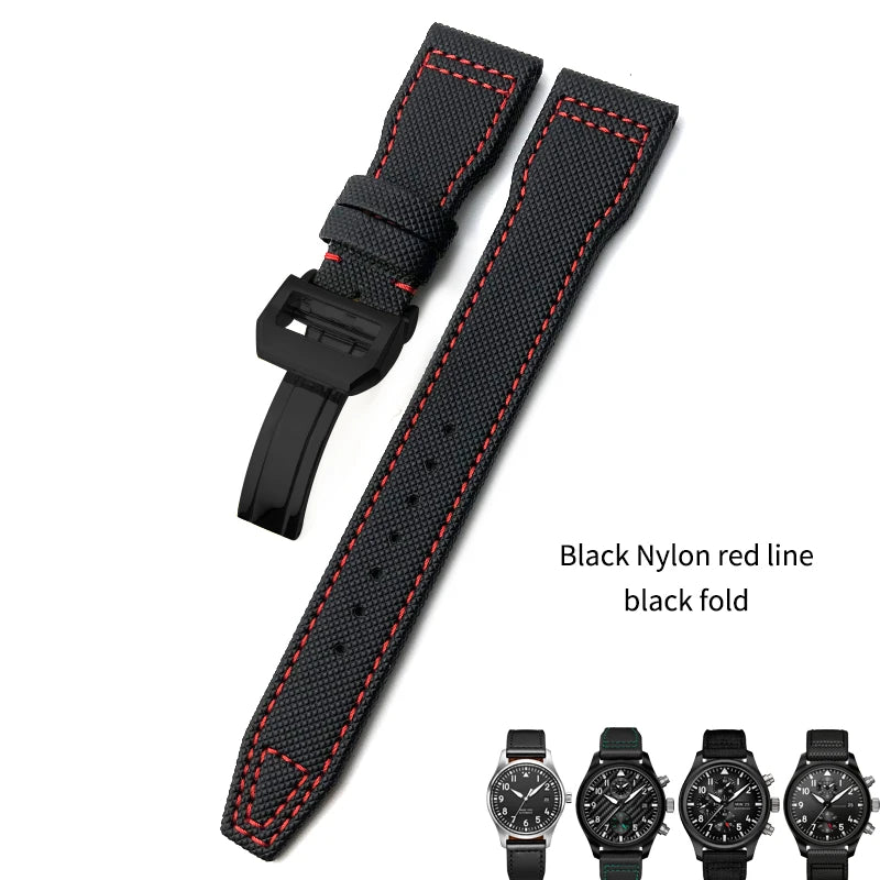 Bracelet de montre en nylon tissé de haute qualité, adapté pour IWC Pilot SPITFIRE MARK 18 Portugieser Portofino TOP GUN Suffino 77 Strap, 20mm, 21mm, 22mm