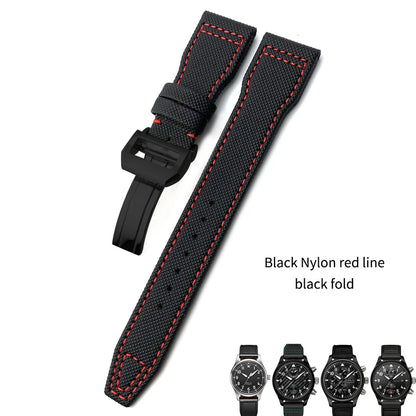 Bracelet de montre en nylon tissé de haute qualité, adapté pour IWC Pilot SPITFIRE MARK 18 Portugieser Portofino TOP GUN Suffino 77 Strap, 20mm, 21mm, 22mm