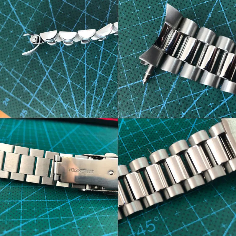 Cinturino per orologio curvo Timelee da 20 mm in acciaio inossidabile OYSTER BRACELET MOD per SKX013 SKX015