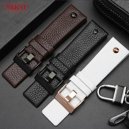 Genuine Leather Watch Strap 22 24 26 27 28 30 32mm, for Diesel DZ7370 DZ7313 DZ7413 DZ7257, leather watch band
