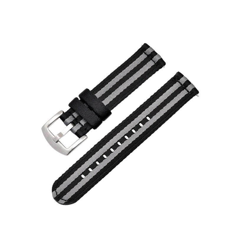 Bracelet de montre en Nylon à rayures classiques, 20mm 22mm, ceinture de sécurité brillante, libération rapide, Sport souple, accessoires de montre