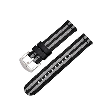 Bracelet de montre en Nylon à rayures classiques, 20mm 22mm, ceinture de sécurité brillante, libération rapide, Sport souple, accessoires de montre