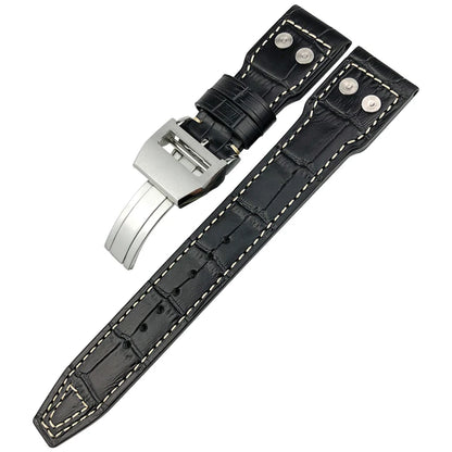 Bracelet de montre en cuir pour montres pilote IWC, Spitfire, LE, Petit Prince, Big Pilot's Watch Edition, Herit Mark, Antoine, 20mm, 21mm, 22mm