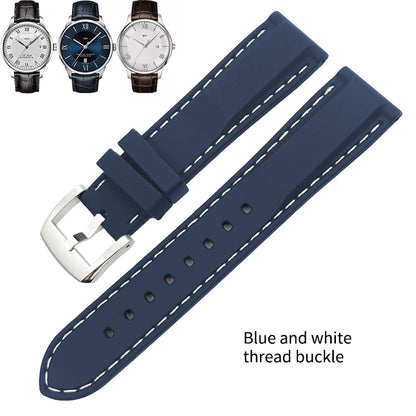 Rubber and Silicone Watch Strap, 19mm 20mm 21mm 22mm, for Tissot Le Locle T063, Soft and Waterproof, Stainless Steel Buckle