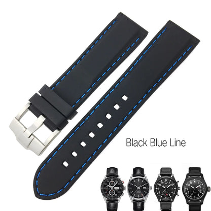 Correa de reloj flexible de caucho de silicona para hombre, correas de reloj de buceo, compatible con Hamilton, SEIKO, skx, Timex, Tag Heuer, IWC, CITIZEN, 20mm, 21mm, 22mm, 23mm, 24mm
