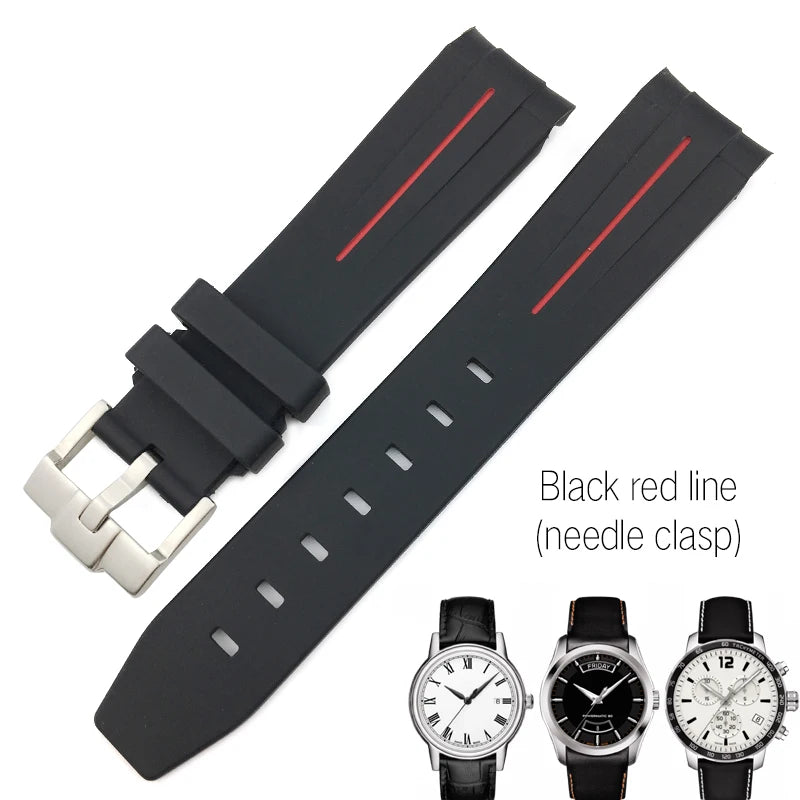 Correa de reloj de caucho y silicona, 19mm 20mm 21mm, adecuada para Tissot 1853 le-locle T006 seastar T120 Omega, cierre desplegable seamaster