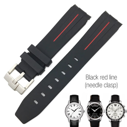 Correa de reloj de caucho y silicona, 19mm 20mm 21mm, adecuada para Tissot 1853 le-locle T006 seastar T120 Omega, cierre desplegable seamaster