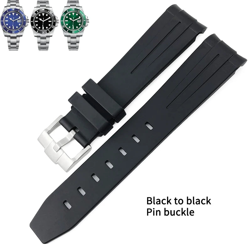 Bracelet de montre en caoutchouc et silicone pour Submariner, RequiGstuff, Oysterflex, Rolex, Omega, MoonSwatch, SeATM, 19mm, 20mm, 21mm, 22mm