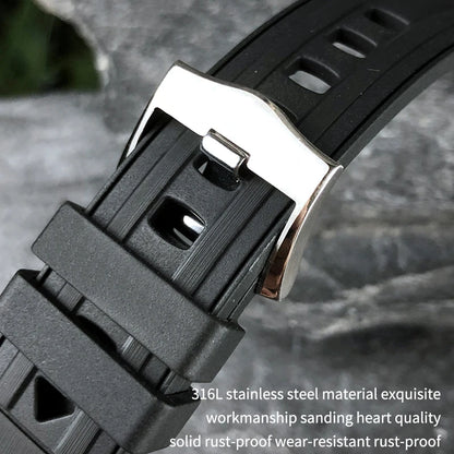 20mm 21mm 19mm High-Quality Fluororubber Silicone Watch Strap Band for Omega New Seamaster 300 Black Blue Soft Bracelet