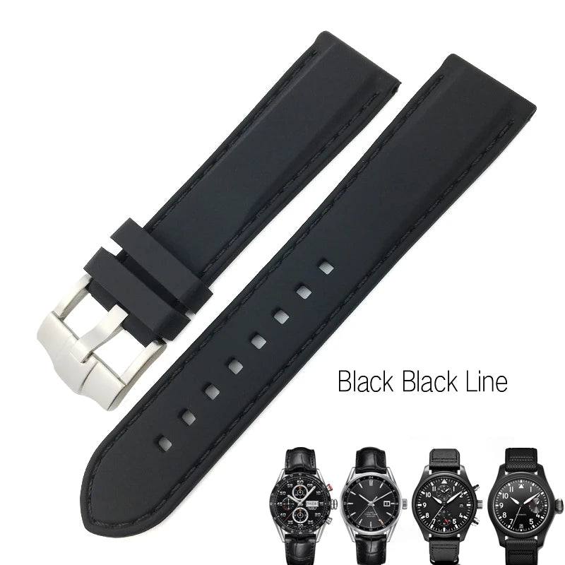 Correa de reloj flexible de caucho de silicona para hombre, correas de reloj de buceo, compatible con Hamilton, SEIKO, skx, Timex, Tag Heuer, IWC, CITIZEN, 20mm, 21mm, 22mm, 23mm, 24mm