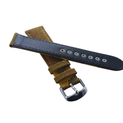 CamSolomon - Military Watch Strap, Brown Canvas, Waterproof, 20mm 22mm
