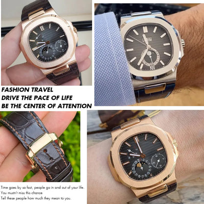 Cinturino per orologio in vera pelle bovina, cinturino in pelle di vitello, Patek Philippe PP NAUTILUS, blu, marrone, nero, alta qualità, 25mm * 12mm