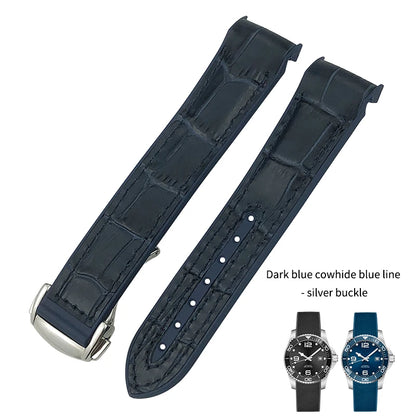 Cinturino per orologio in vera pelle, gomma e silicone, cinturino per orologio in nylon, adatto per Longines L3, Conquest, HUAWEI GT2, Samsung, 22mm, 21mm, 20mm, 19mm