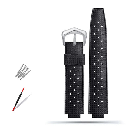 Rubber watch strap with convex interface, for handcrafted blue balloon/WSBB0025/W6920085