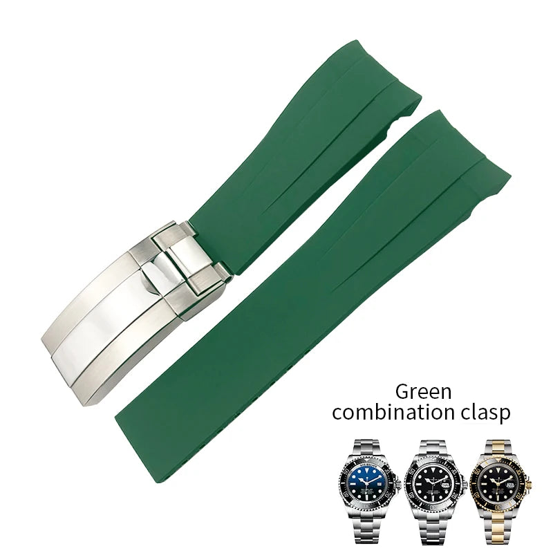 Remplacement du bracelet de montre en caoutchouc de silicone pour Rolex, bracelet de sport de plongée, bleu, noir, DEEPPCT, Sea-Dweller, outils gratuits, 21mm, 126660