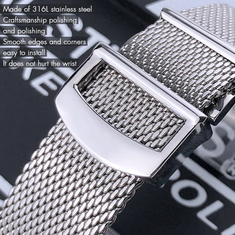 Cinturino solido per orologio in acciaio inossidabile, 20 mm 21 mm 22 mm, per IWC Pilot Portofino, oro rosa argento, strumenti di alta qualità