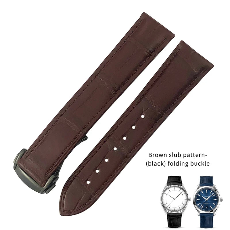 Bracelet De montre en cuir Crocodile, adapté pour Omega De Ville coaster Constellation 18mm 19mm 20mm 21mm 22mm, bracelet en peau d'alligator véritable