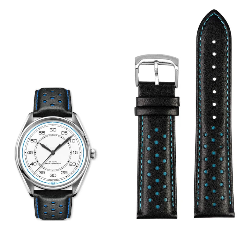 Men's circular leather watch strap, bracelet accessories, fits 1853 Tissot T116.617.36.051 NBA, co-branded, first layer