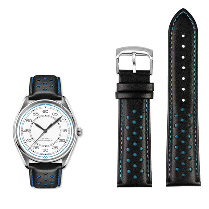 Men's circular leather watch strap, bracelet accessories, fits 1853 Tissot T116.617.36.051 NBA, co-branded, first layer